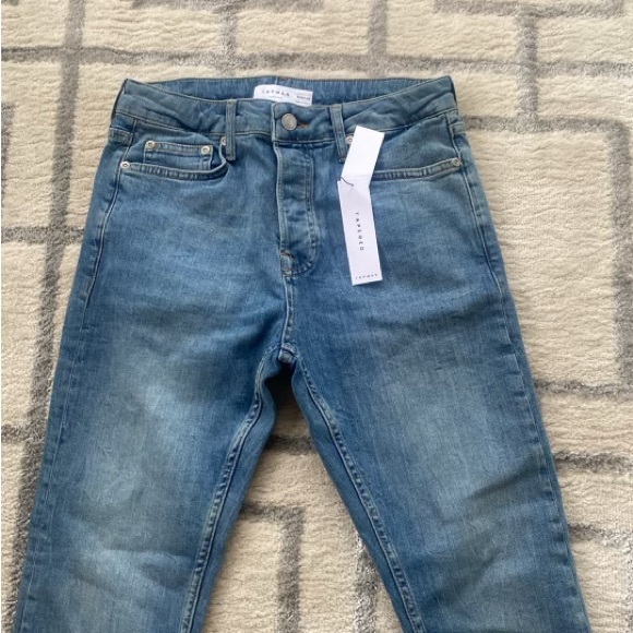 Topman tapered Men’s medium wash button fly jeans size 28 X 32 NWT - Picture 5 of 9